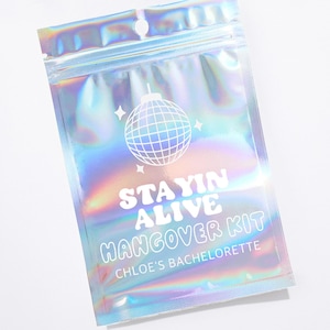 Stayin Alive Recovery Kit - Personalised Hangover Kit - Hen Party Hangover Kit - Hen Recovery Kit Bag