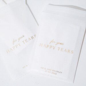 For Your Happy Tears | Tissue Packets | Personalised Tissue Bags - Etsy