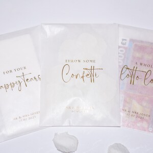 Confettis | Pour vos larmes de joie | Porte-cartes à gratter | Cadeaux de mariage | Chanceux en amour | Paquets de mouchoirs en papier |