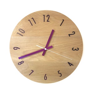 Wanduhr aus Holz, Buchenuhr, Moderne Uhr, Moderne Wanduhr, Runde Wanduhr, Minimalistische Uhr, Größe: 12&#39;&#39; / 30,5 cm