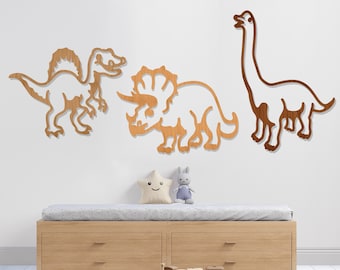 Dinosaurs, Wooden dinosaurs, Dino children, Children&#39;s room, Wall decoration,