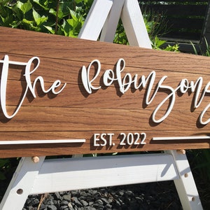 Name Sign, Personalized Wood Sign, Wedding Gift, Custom Wood Sign, Personalized Family, Natural Oak Nut