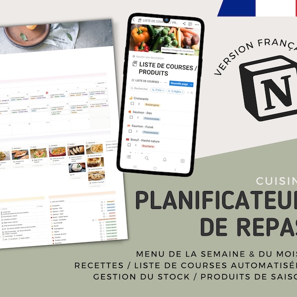 Notion template français Etsy France