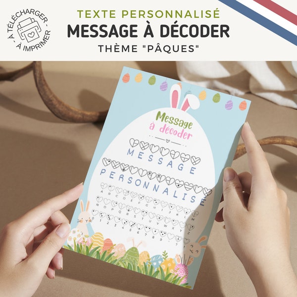 PERSONALIZED - Message to decode - Announcement Pregnancy, Baby gender, Wedding, Birthday, Surprise, Travel, Event Game to download Easter