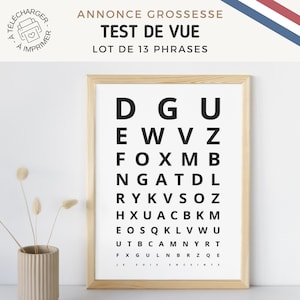Annonce Grossesse - Test de vue / Révélation sexe bébé / Carte, jeu, affiche à télécharger, lot à imprimer / Naissance / Baby shower