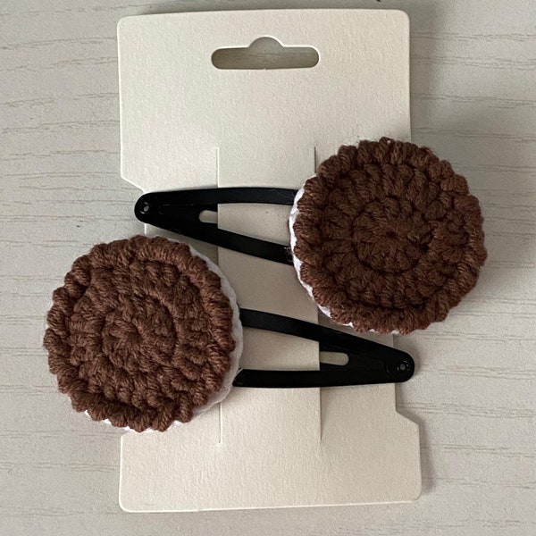 Handmade Hair Clips, Crochet Hair Clips | Knitted Hair Clips | Handmade gift | Hair accessories | Oreo Hair Clip, 1 piece