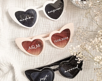 Lunettes coeur personnalisées - Sticker autocollant lunettes coeur - pour mariage, photobooth, anniversaire