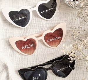 8 Paires De Lunettes De Soleil En Forme De Cœur – Style Rétro Vintage – UV400 – Pour Fêtes, Mariages, Anniversaires