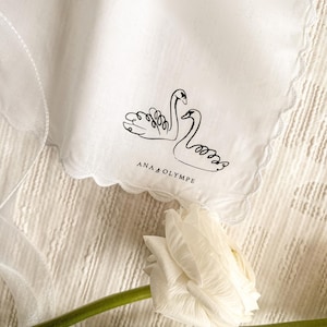 Personalized handkerchief for wedding, baptism, birthday, civil partnership - custom-made - gift