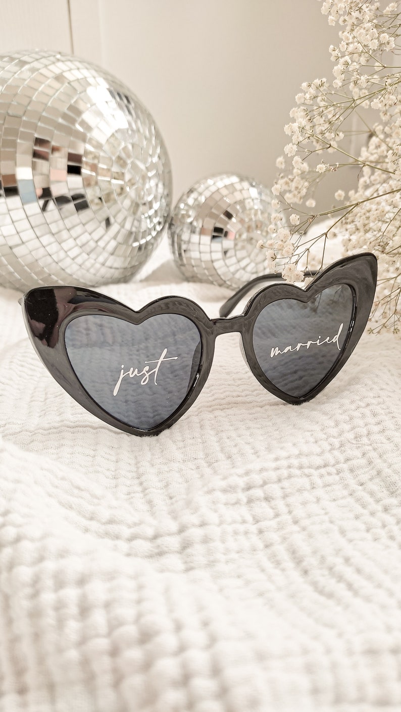 Personalisierte Herzbrille Herzbrillenaufkleber für Hochzeit, Photobooth, Geburtstag lunettes noires