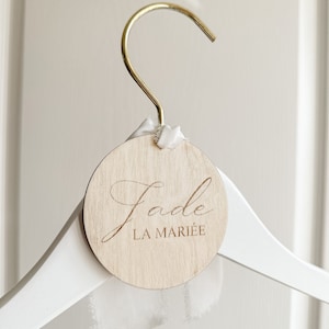 Engraved wedding hanger medallion - bride, bridesmaid, witness, hen party