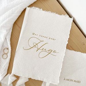 Customizable wedding vow booklet - cotton paper