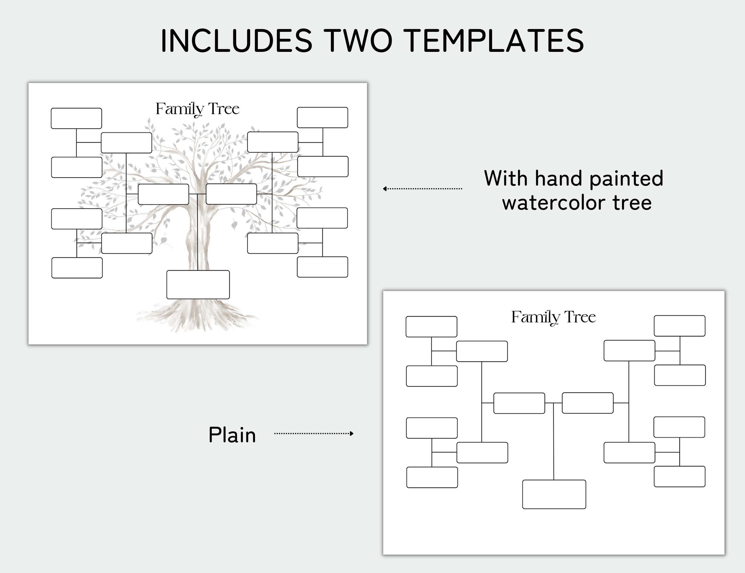 Family Tree Template 4 Generation, Family Tree Chart, Printable for