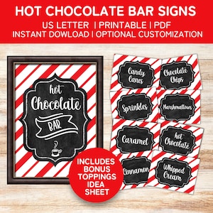 WhatSign Hot Cocoa Bar Kit Sign with Stand Hot Chocolate Bar