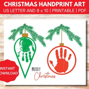 Christmas Handprint Art, Christmas Handprint, Handprint Craft, Toddler Handprint Activity, Handprint Keepsake, Christmas Craft, Ornaments