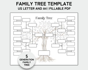 Family Tree Book Custom Family Tree Notebook. Family Journal. Editable  Template. Digital Download. 