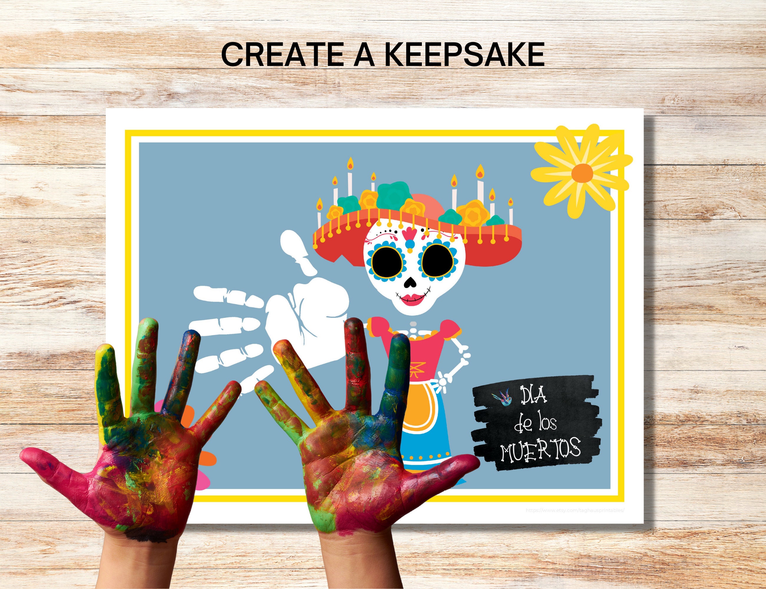 Dia De Los Muertos Handprint and Footprint Art Bundle, Day of the Dead ...