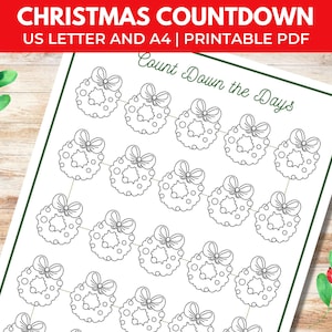 Christmas Countdown, Christmas Calendar, Advent Calendar Printable, Christmas Calendar, Christmas Activity, Christmas Coloring Pages