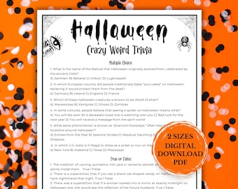 Halloween Trivia Game, Printable Halloween Party Game, Teen Halloween, Icebreaker Games, Printable Halloween Quiz