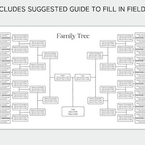 Family Tree Template 6 Generation, Family Tree Chart, Printable for ...