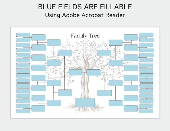 Fillable Family Tree Template Editable Genealogy Chart Family Tree Chart  Genealogy Template Genealogy Organizer 7 Generations Pedigree Chart -   Sweden