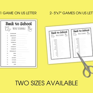 Back to School Word Scramble Game, First Week Classroom Activity Word ...