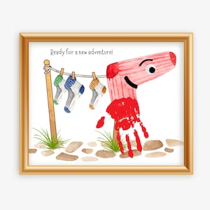 Preschool Handprint Art, Sock-Themed Preschool and Daycare Handprint Craft Activity, Back to School Handprint Craft, PDF