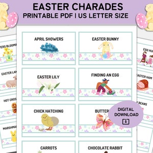 Easter Charades Game, Easter Printable Game, Family Game Night, Charades for Kids, Charades for Adults, Printable PDF