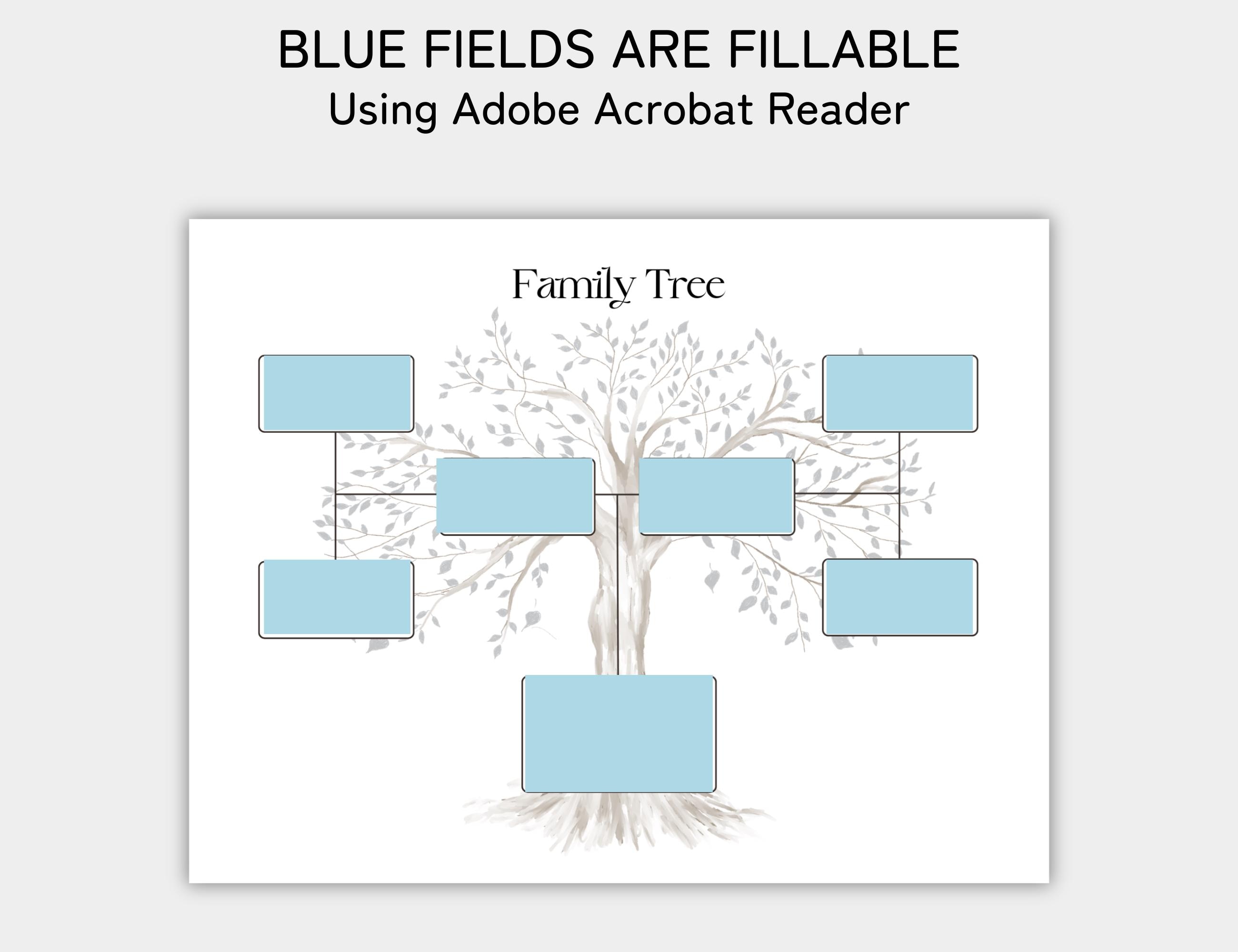 Family Tree Template 3 Generation, Family Tree Chart, Printable for ...