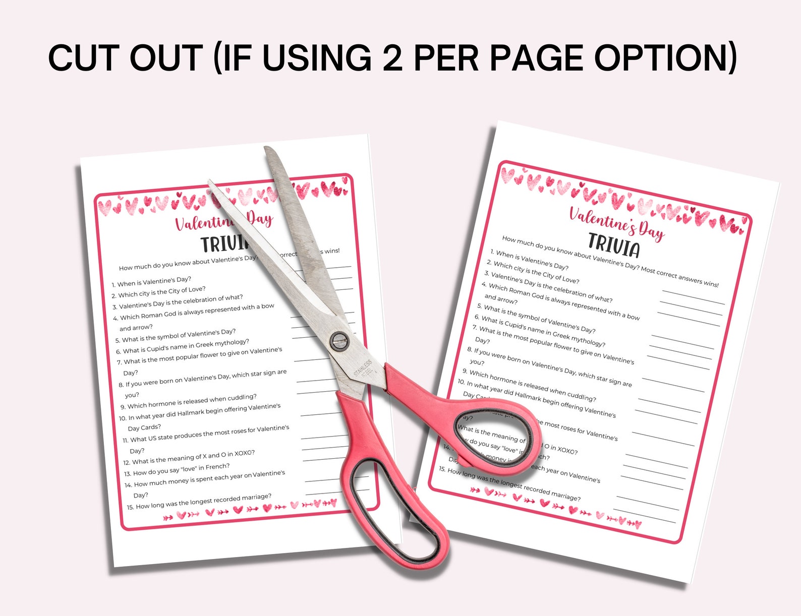 Valentines Day Trivia Game, Printable Valentines Day Party Games ...