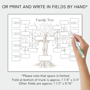 Family Tree Template 5 Generation, Family Tree Chart, Printable for ...
