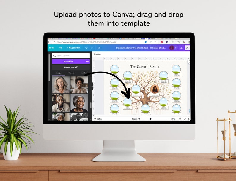 Editable Family Tree Template With Photos, 4 Generation Family Tree ...
