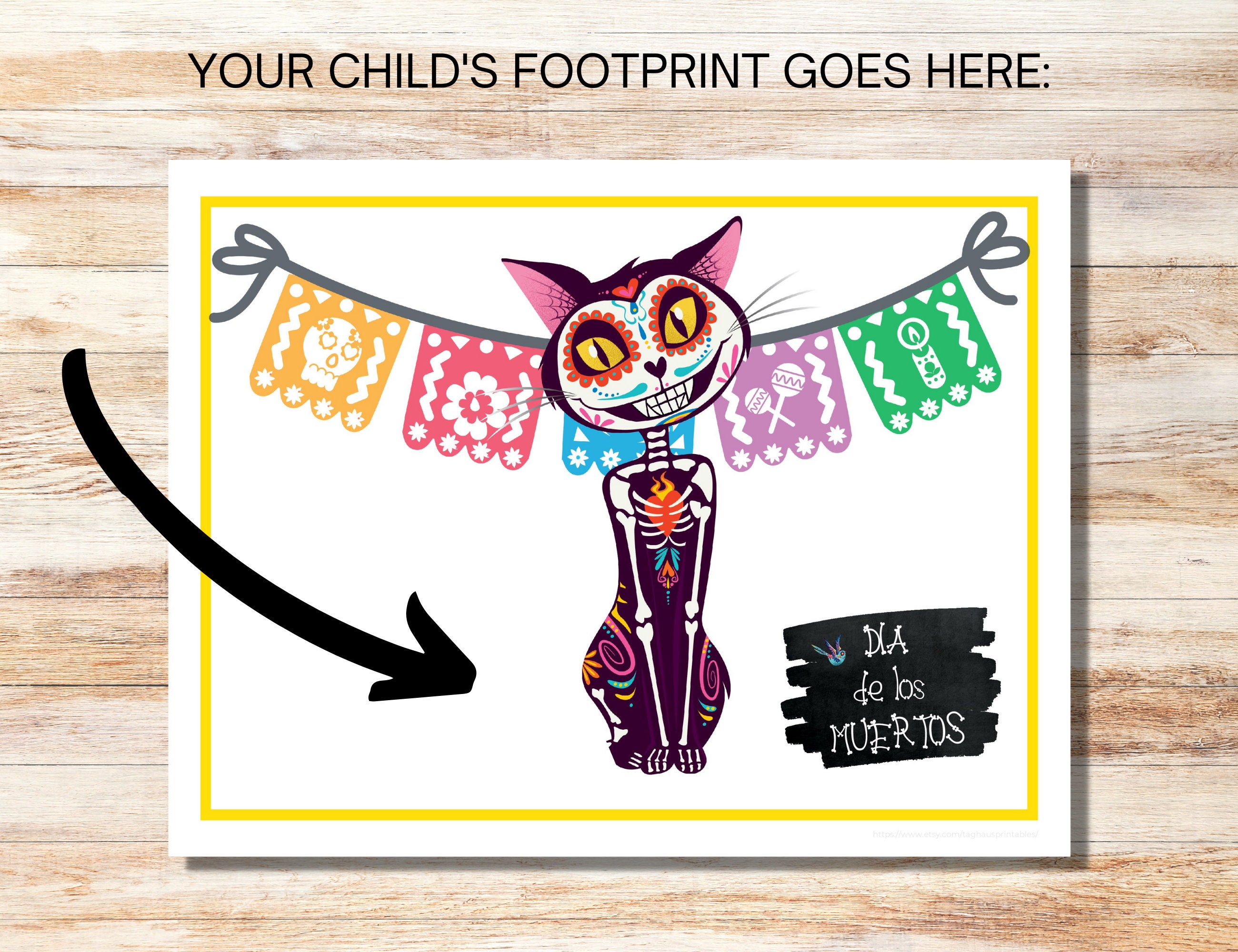 Dia De Los Muertos Handprint and Footprint Art Bundle, Day of the Dead ...