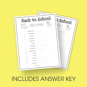 Back to School Word Scramble Game, First Week Classroom Activity Word ...