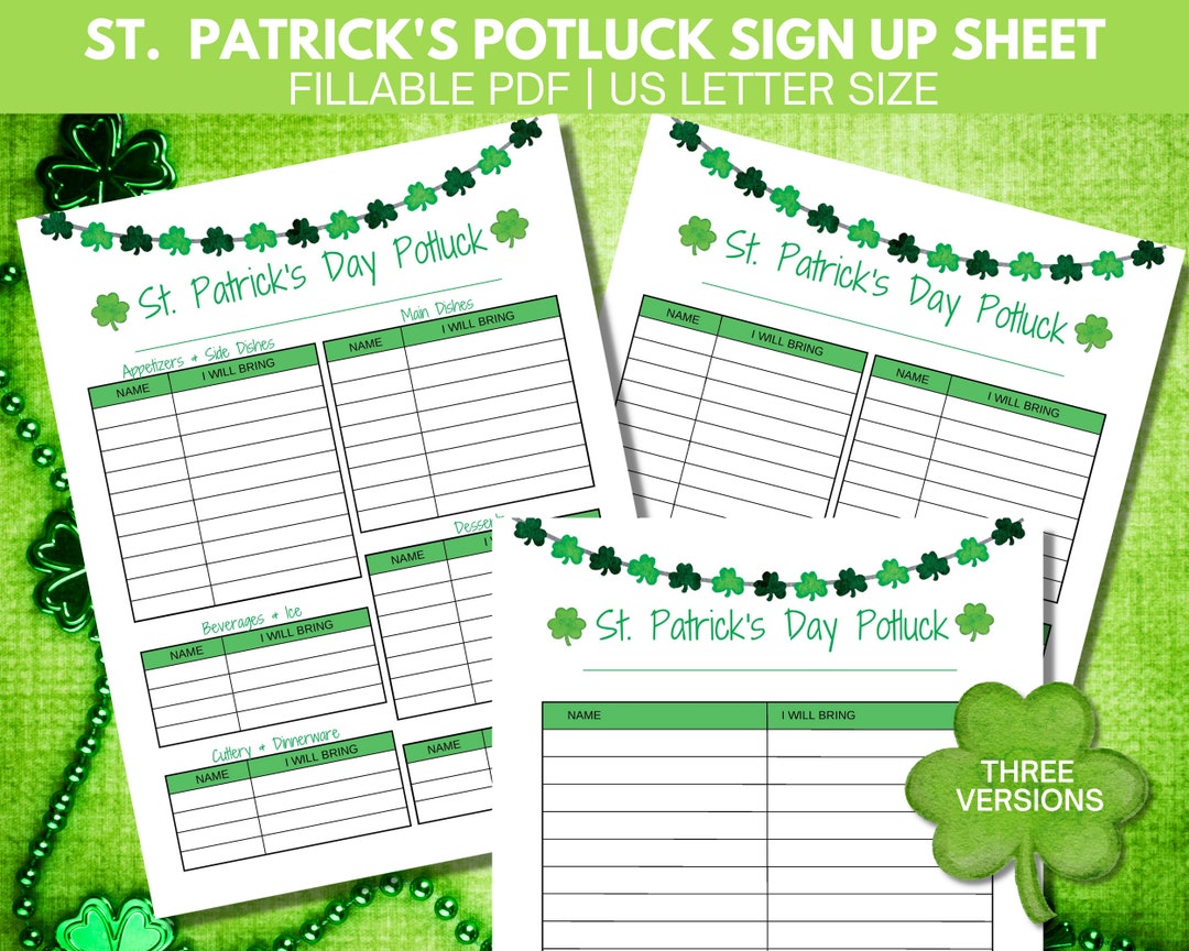 st patricks day party sign up