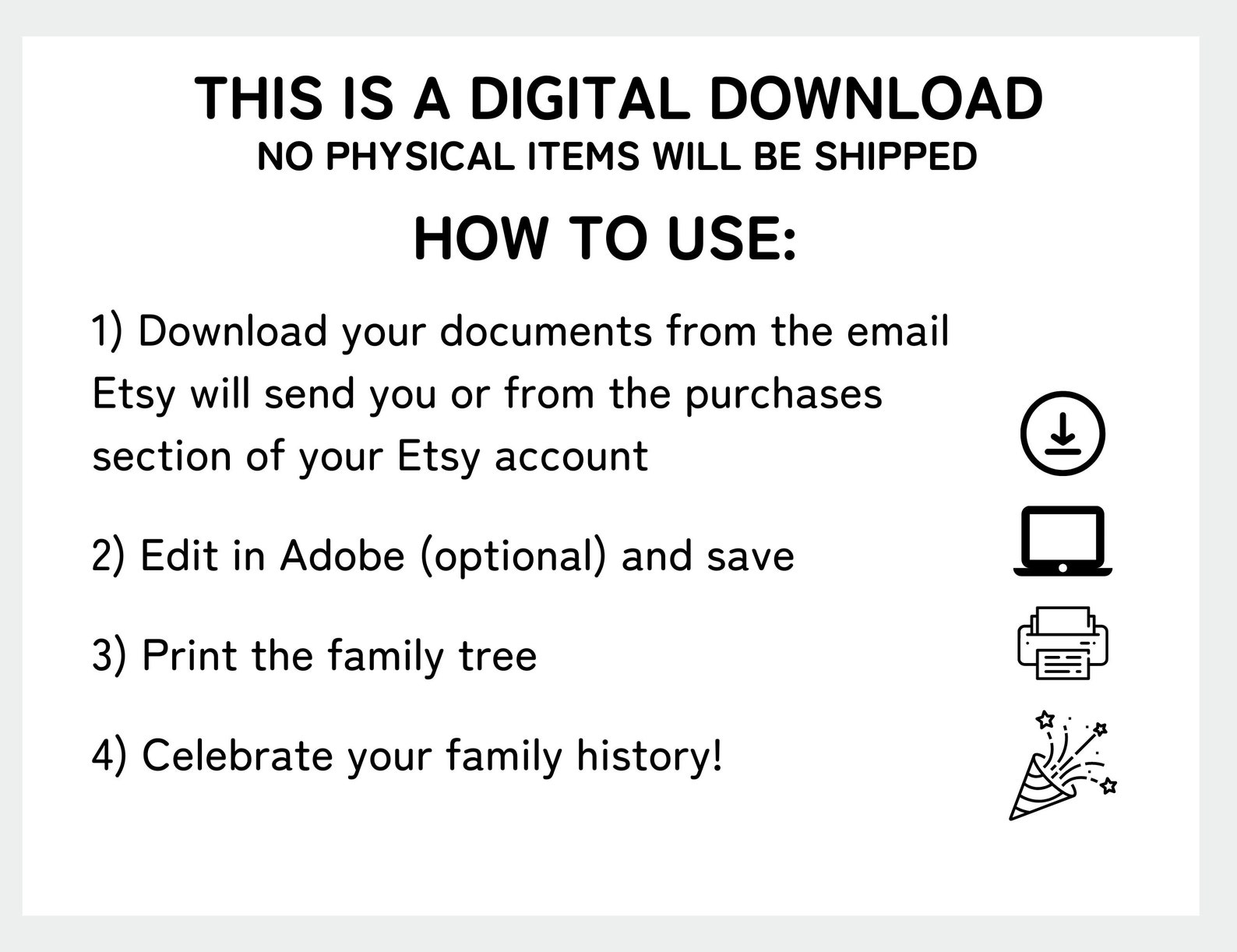 Family Tree Template 4 Generation, Family Tree Chart, Printable for