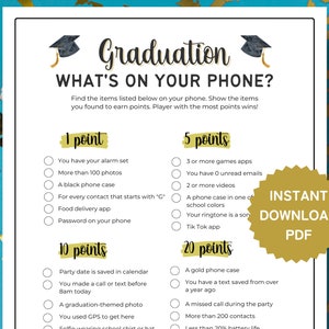 Graduation What&#39;s on Your Phone Game, Graduation 2023, Graduation Printable Games, Icebreaker Game, Graduation Party Games, PDF