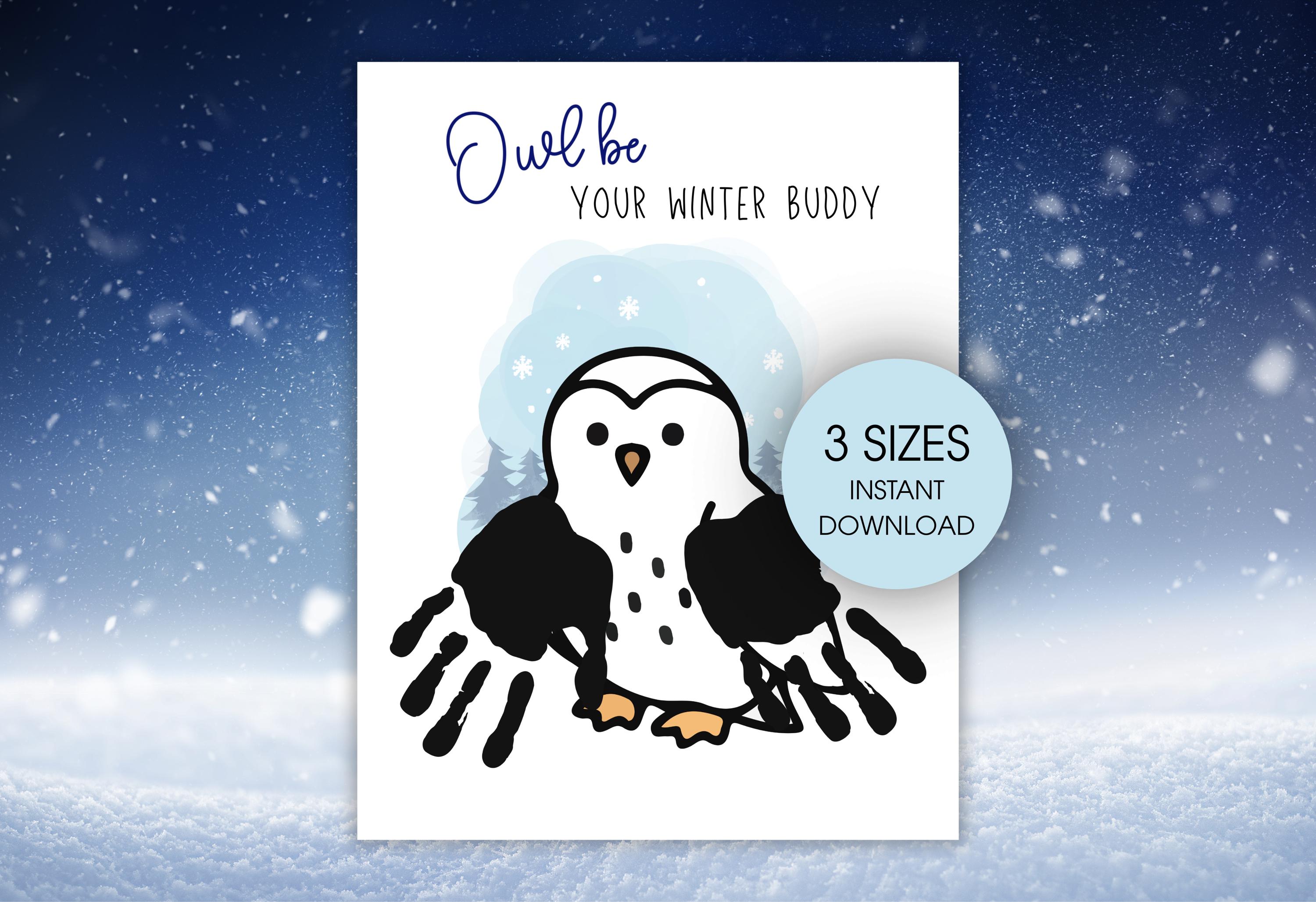 42 Creative Owl Crafts For Kids 34 Winter Handprint, Snowy Owl Handprint Art, Winter Printable…