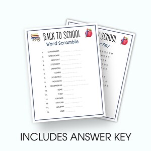 Back to School Word Scramble Game, First Week Classroom Activity Word ...