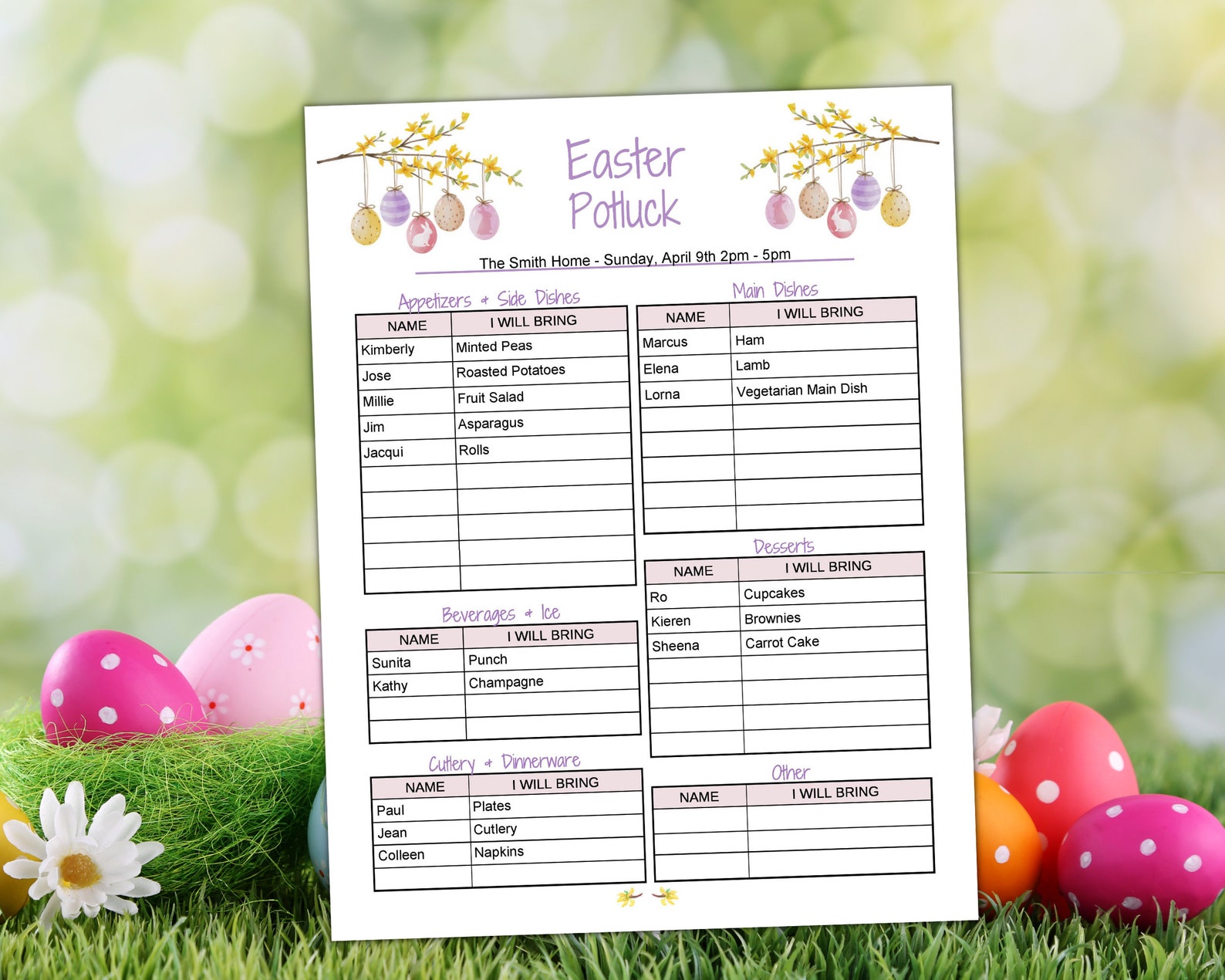 Easter Potluck Sign up Sheet Printable - Il 1588xN.4708816204 S7nr