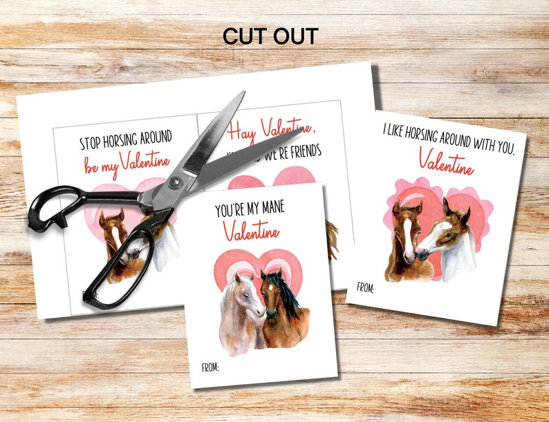 Horse Valentine Printable, Valentine Cards for Kids, Class Valentines ...