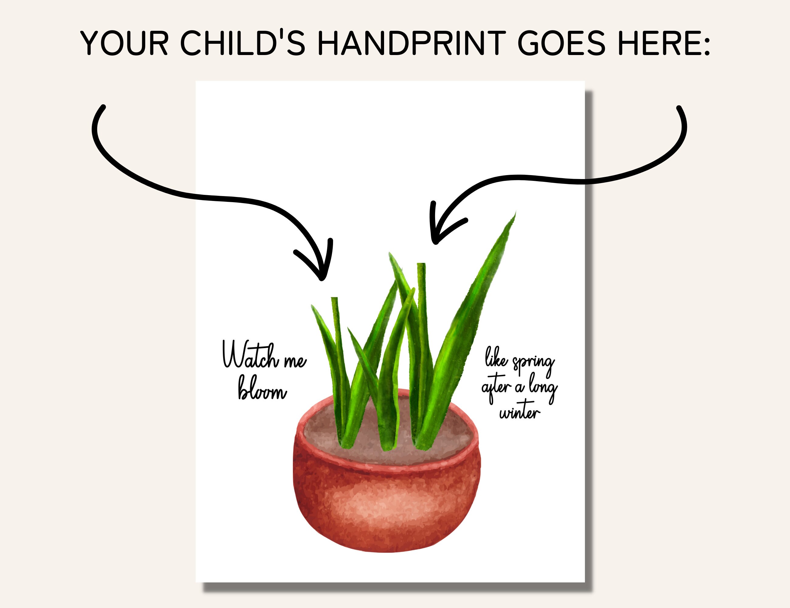 Printable Flower Handprint Art, Handprint Craft, Mother's Day Gift for ...