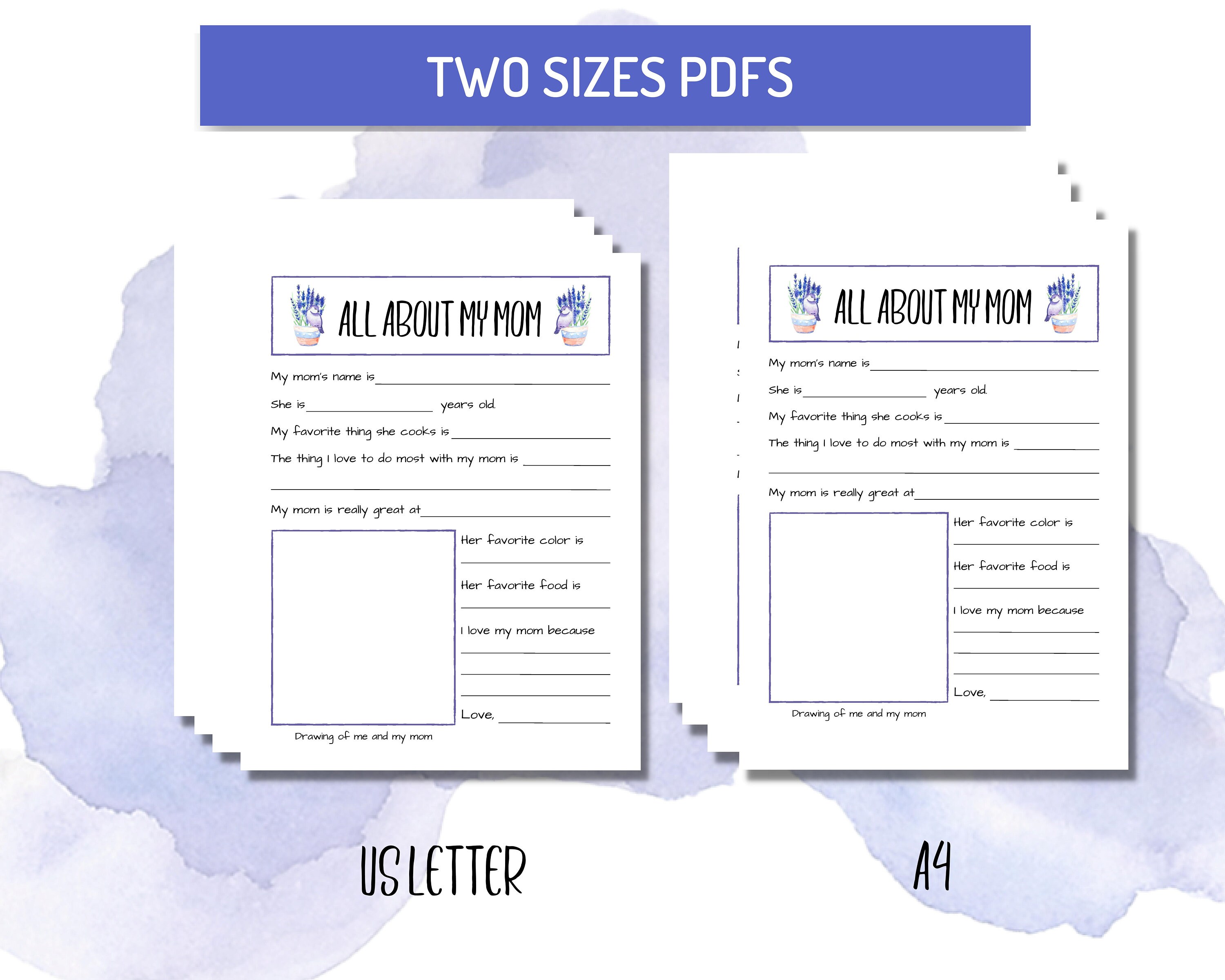 All About My Mom Printable Questionnaire, Mother's Day Classroom ...