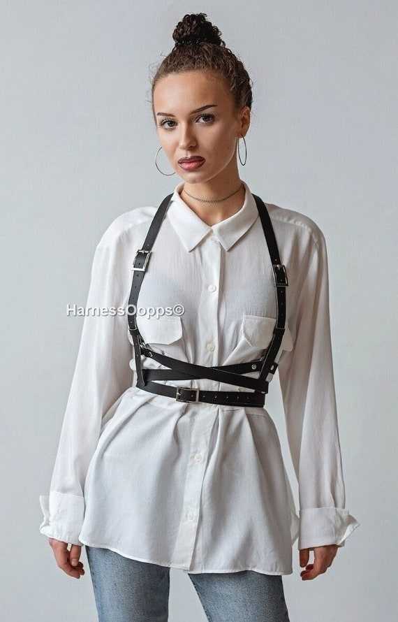 Leather Chest Harness Top for Women Wrap Chest Harness - Etsy