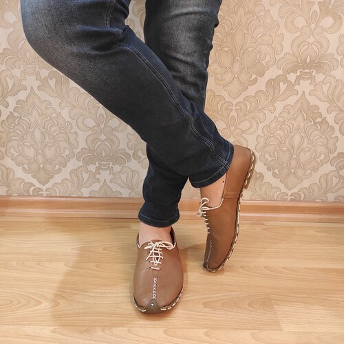Brown Handmade Yemeni Lace-up Shoes, Yemeni Shoes, Earthing Shoes, Yemeni Shoes shops For Men, Barefoot Shoes, Leather Shoes, Organic Leather Mule