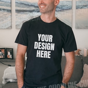 Bella canvas Mens Black mockup, Bella Canvas 3001 Black Mockup Mens, Mens Bella Canvas, Black Tshirt mockup, Black Bella Canvas Mockup