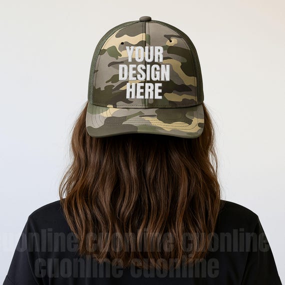 Camouflage Trucker Hat Mockup, OTTO Cap 105-1247 Camo Hat  display picture 2