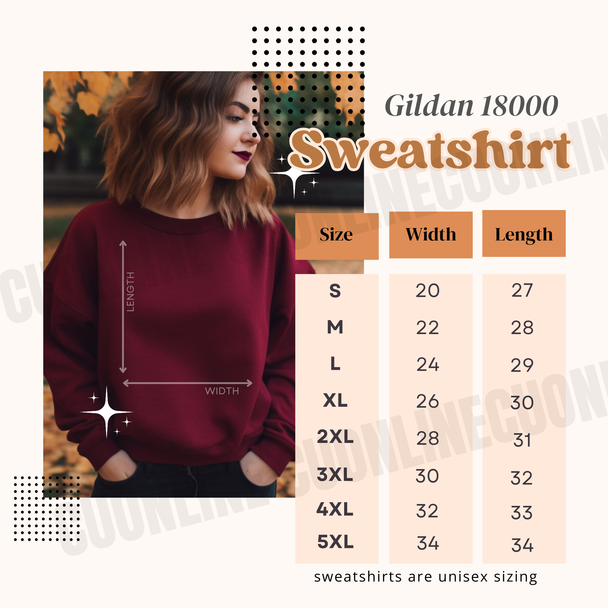 Gildan 18000 Size Chart Gildan 18000 Sweatshirt Size Chart Etsy