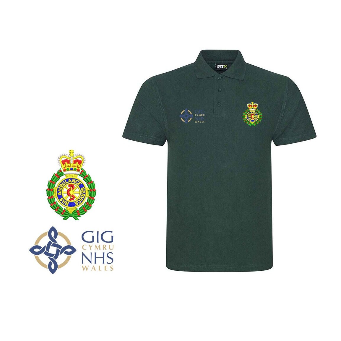 NHS & Ambulance Services Green Polo Shirt embroidered Etsy UK
