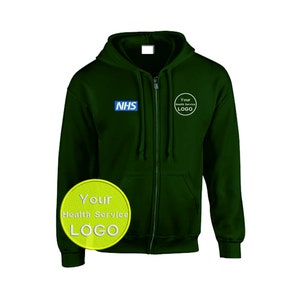 All Health Services Green Zipped Hoodie image 1